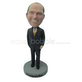 Custom black suit bobble head