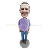 Custom casual man bobblehead doll