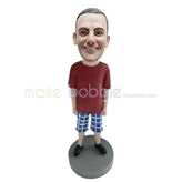 Customized casual man bobble heads