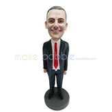 Personalized custom black suit man bobblehead