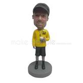 Custom yellow t-shirt bobble heads