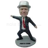 Custom black suit bobblehead