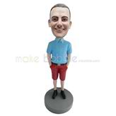 Custom red shorts bobble heads