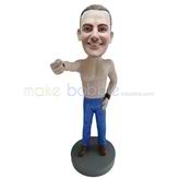 Custom blue jeans man bobble heads