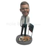 Custom work in office man bobblehead