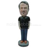 Custom black t-shirt bobble heads