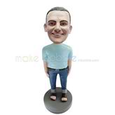 Personalized custom Black slippers bobbleheads