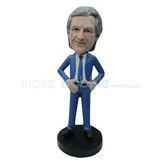 Custom blue suit man bobble heads