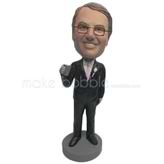 Personalized Custom black suit man bobble heads