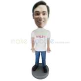 Personalized custom casual man bobbleheads