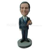 Custom suit man hold football bobbleheads