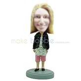 Custom casual female bobble heads