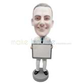 Custom white suit bobbleheads