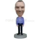 Personalized custom Purple shirt bobbleheads