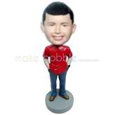 Personalized custom casual boy bobbleheads