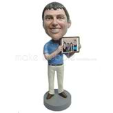 Custom Man hold photo frame bobbleheads