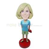 Personalized custom casual woman bobble heads