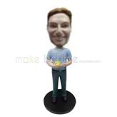 Personalized custom black shoes bobble heads