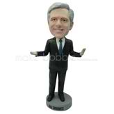 Custom black suit man bobbleheads