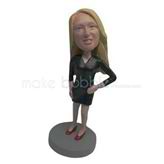 Custom black dress bobblehead