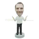 Personalized custom casual man bobble head