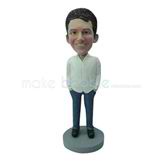 Custom white shirt bobble heads