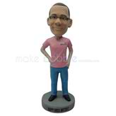 Custom pink t-shirt bobbleheads