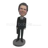 Personalized Custom bobble heads of black suit man