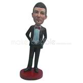 Personalized Customize black suit man bobblehead dolls