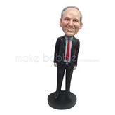 Personalized Custom black suit man bobblehead dolls