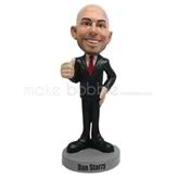 Personalized Custom black suit man bobble head