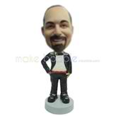 Custom black suit man bobblehead