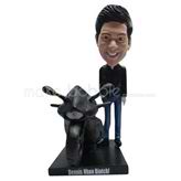 Custom man and black Motorcycle bobbleheads