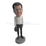 Custom white shirt bobblehead dolls