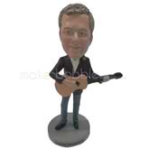 Custom man and guitar bobbleheads