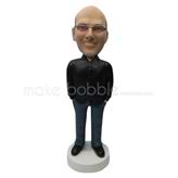 Custom black shirt bobblehead