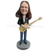 Custom female and guitar bobbleheads