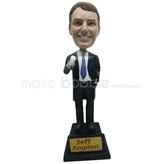 Personalized Custom bobble head doll of black suit man