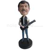 Custom man and guitar bobble heads