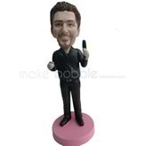 Custom black shirt man bobbleheads