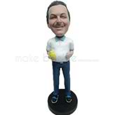 Custom white t-shirt bobble heads