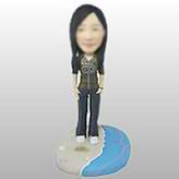 Custom Casual girl bobblehead doll