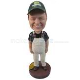 Custom man in hat and suspender trousers bobbleheads