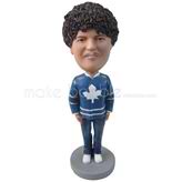 Custom man in long-sleeved T-shirt and jeans bobbleheads