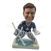 Ice hockey player bobble heads doll with blue jersey