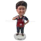 Personalized custom chubby lady  bobbleheads in apron