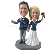 Couple in T-shirts wedding bobbleheads