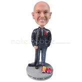 Man with hockey bat and gloves personalized figurines