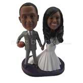 Sports style personalized wedding bobble head doll