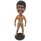 Personalized custom wild man wearing animal skins bobblehead